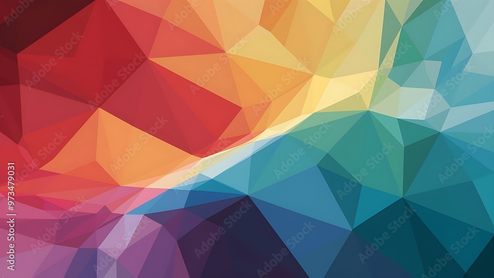 Wall mural minimal multicolored polygonal background