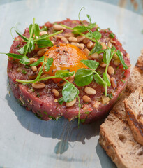 eggyolk beef steak