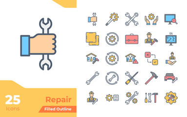 Repair Filled Color Icons