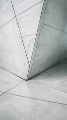 White concrete wall and floor closeup