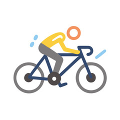 Cycling Icon Silhouette - Transparent Background Clipart