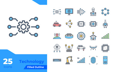 Technology Filled Color Icons