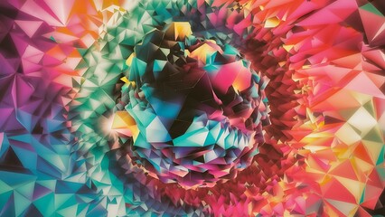 Low poly - Colorful abstract geometric background with triangular polygons.
