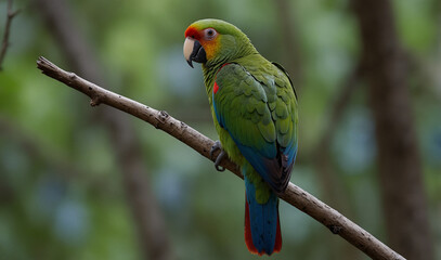 Beautiful parrot in the jungle 