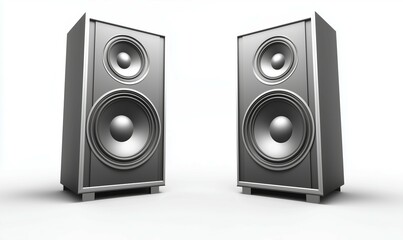 Altoparlanti grigi dal design moderno per un'esperienza audio immersiva, perfetti per amplificatori hifi.