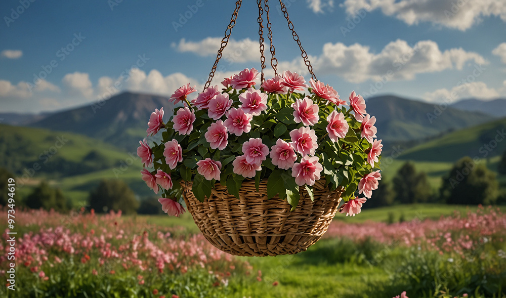 Wall mural beautiful flower with background