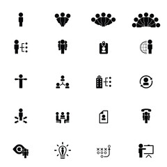 Fototapeta premium Universal business management and human resources icon set. Universal icons for web and mobile. Vector.