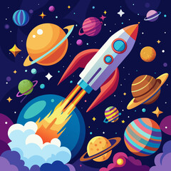 rocket in space