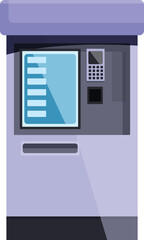 Modern atm machine is displaying withdraw options, ready for customers to use