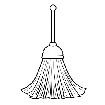 recommend clip art: Sweep in style with a broom outline icon vector, perfect for modern and versatile cleaning designs.