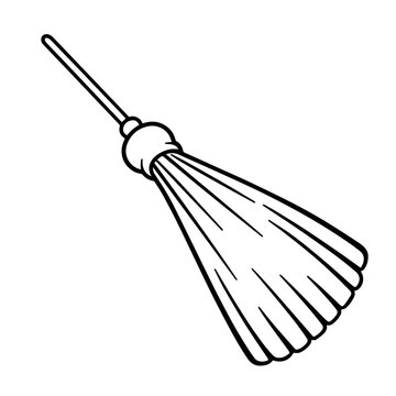 recommend clip art: Sweep in style with a broom outline icon vector, perfect for modern and versatile cleaning designs.