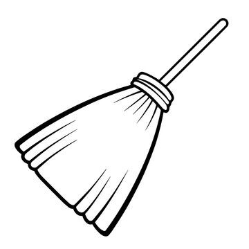 recommend clip art: Sweep in style with a broom outline icon vector, perfect for modern and versatile cleaning designs.