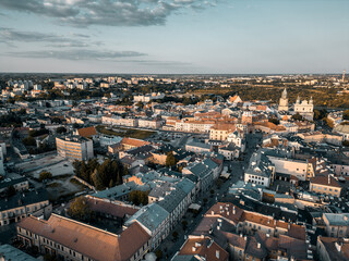 Fototapeta premium ancient old town with cozy small houses with colourful roofs, Lublin, Poland