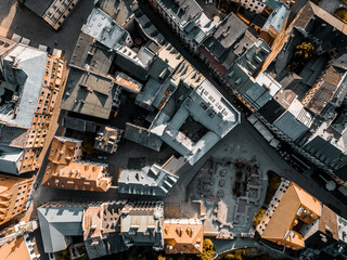ancient old town with cozy small houses with colourful roofs, Lublin, Poland © goami
