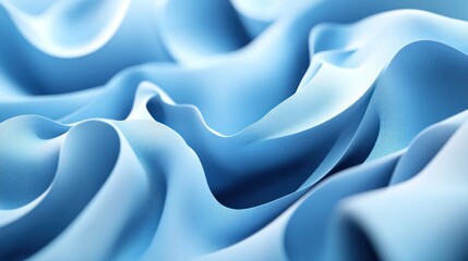 Obraz premium Abstract blue waves pattern with a soft focus background.