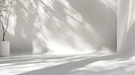 Beautiful smooth white background with gentle shadows and soft textures, perfect for creating minimalist and modern visual compositions