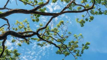 Obraz premium Tree branch against blue sky
