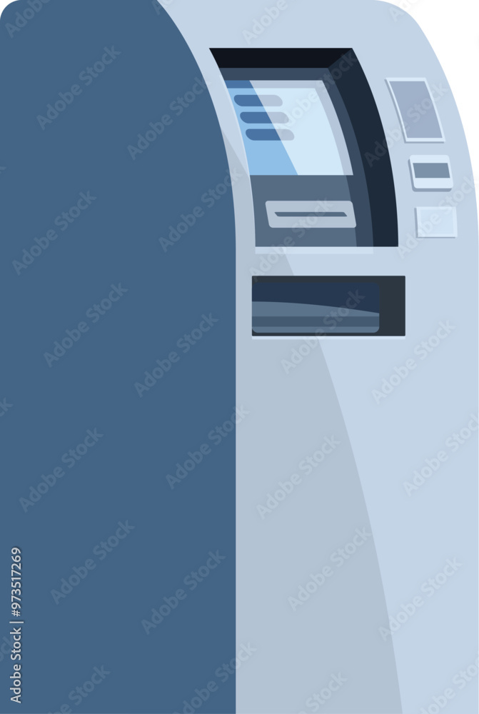 Poster illustration of an atm machine allowing users to perform banking transactions