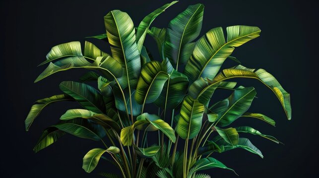 Tropical plant with dark background