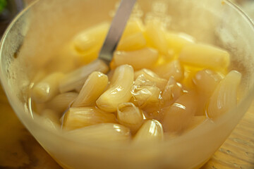 おいしそうなラッキョウ