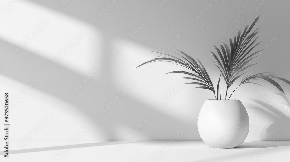Poster crisp white background with smooth surface and subtle lighting effects, creating a serene and elegan