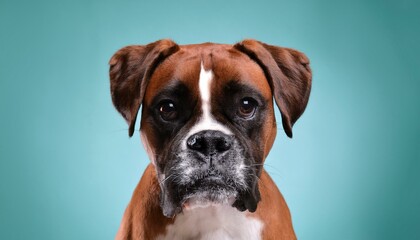 boxer dog on colored background