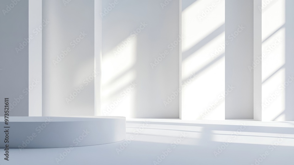 Aufkleber elegant white background with light shadowing and smooth gradients, ideal for creating a fresh and m