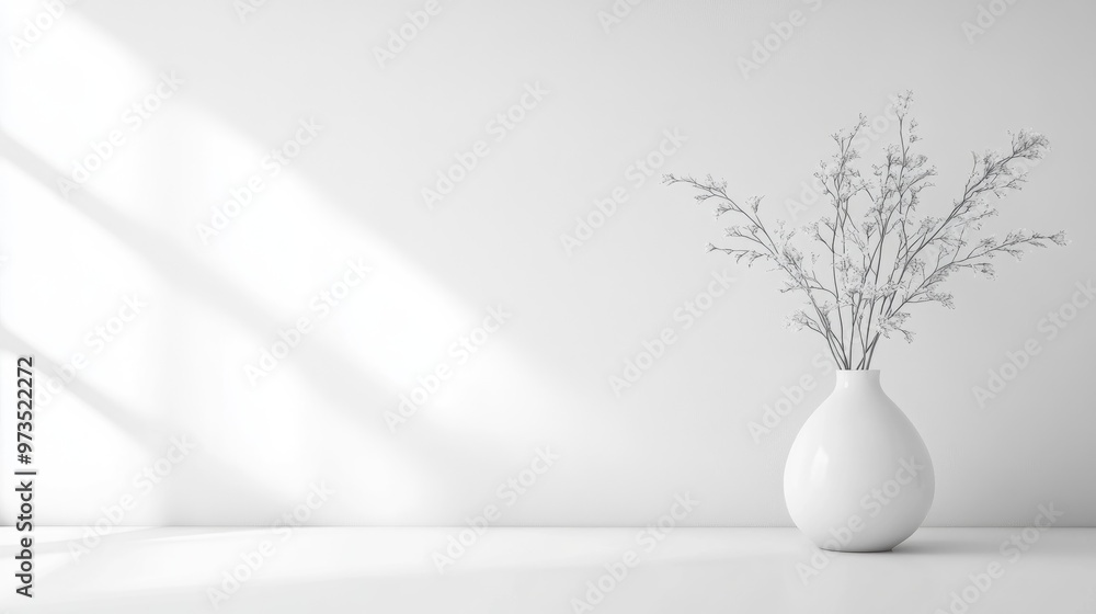 Poster minimalistic white background with subtle gradients and clean, smooth surface, offering a beautiful 