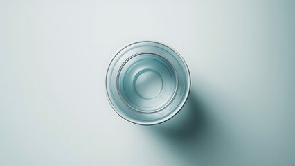 Top view of plastic disposable cup isolated on white