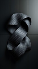 Dark grey striped wooden material on black