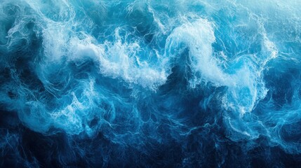 Obraz premium captivating blue and turquoise ocean waves in a mesmerizing spiral, perfect for a relaxation concept banner