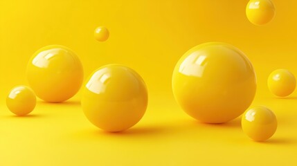 Yellow spheres on yellow background.