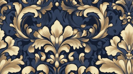 Luxury classic ornament featuring royal Victorian texture suitable for wallpapers prints textiles or fabrics Vintage floral damask seamless pattern in a Baroque style