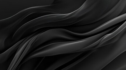 Obraz premium Abstract black fabric waves.