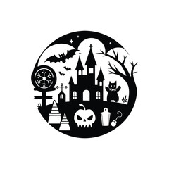 Halloween craft vector, silhouette, logo design, Halloween craft illustration 