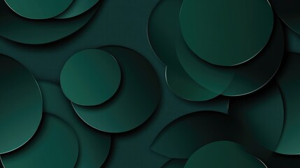 Dark Green Geometric Circular Background Design