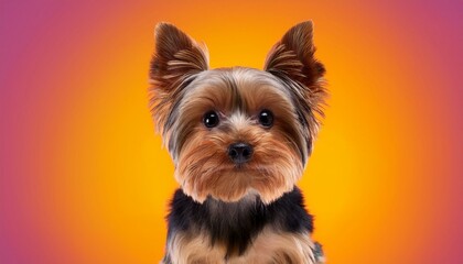 Yorkshire Terrier dog on colored background