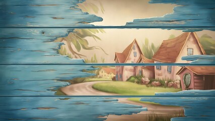 Obraz premium Sky-blue pastel color painted wooden texture, wallpaper and background