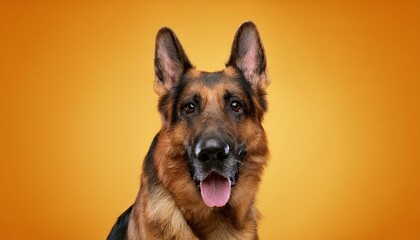 German Shepherd dog on colored background
