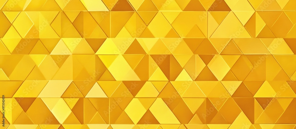Poster symmetrical pattern of yellow triangle mosaic texture