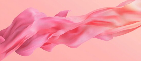 Pink Fabric Blowing In The Wind With Isolated Background