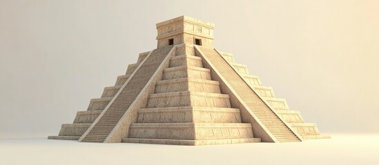 3D Rendering Of Ancient Pyramid In Mayan Style Realistic