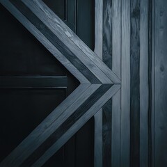 Fototapeta premium Dark grey striped wooden material on black