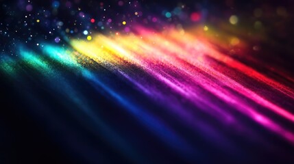 Obraz premium Rainbow on a dark backdrop showcasing an abstract web design Ideal for banners and panels this unique surreal image highlights light dispersion Perfect for desktop backgrounds and design use