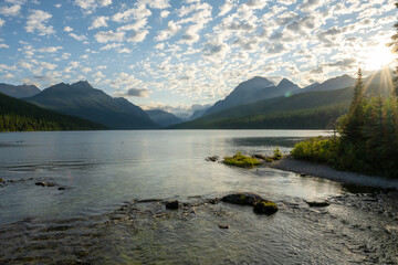Ripples of Creek Flowing out of Bowman Lake