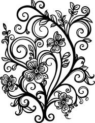 Obraz premium Floral Svg, Wildflower SVG, Flowers Svg, Floral Svg,Tree Svg Files, Flower Cricut