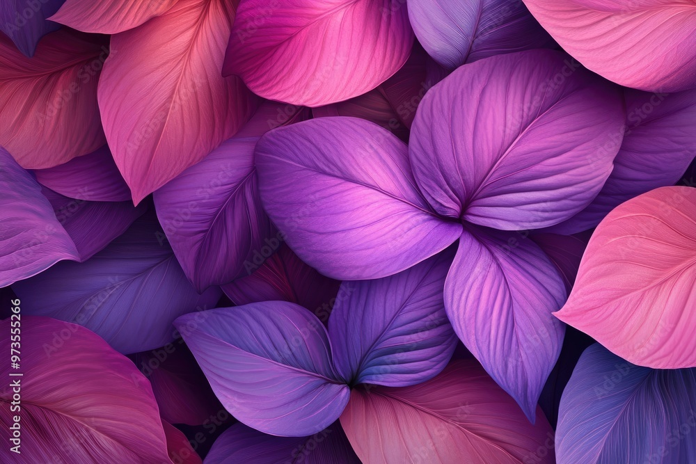 Poster purple and pink leaves create a vibrant background. this image is perfect for adding a touch of natu
