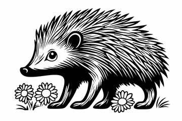 Cute hedgehog coloring page for kids, ideal for creative learning fun.