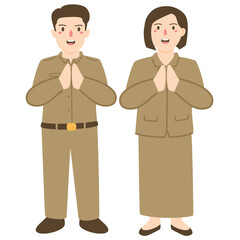 Civil Servant In Greeting Pose illustration