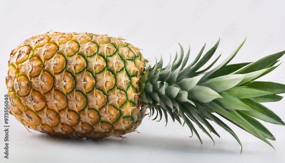 Wall mural single ripe pineapple isolated